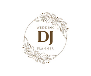Dj initials letter wedding monogram logos Vector Image