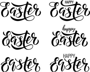 Easter lettering written by brush pen vector