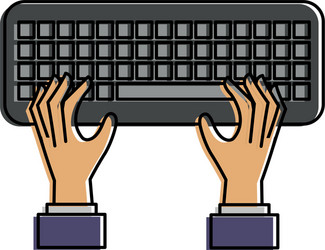hands user with keyboard vector image