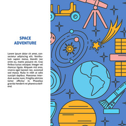 Space elements background in line style with place vector