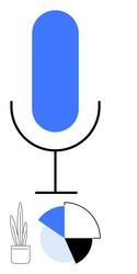 minimalist microphone with analytics pie chart vector image