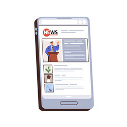 online news on mobile phone screen digital mass vector