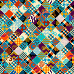 Patchwork textile pattern seamless quilting vector