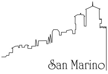 san marino city one line drawing background vector