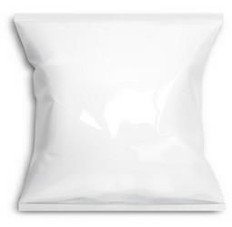 white realistic polyethylene bag vector