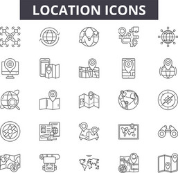 Location line icons for web and mobile design vector