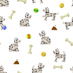 seamless pattern background with dalmatian vector image