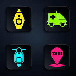 set map pointer with taxi car key remote vector image