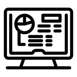 computer displaying website with data analysis vector image