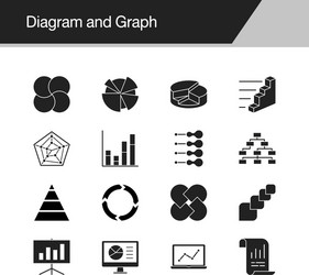 Data & Chart Icons - Graph Set vector image