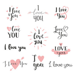 I Love You Collection Vector Image