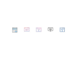 minimalistic web icons webpage elements vector image