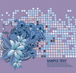 retro floral background with stars vector