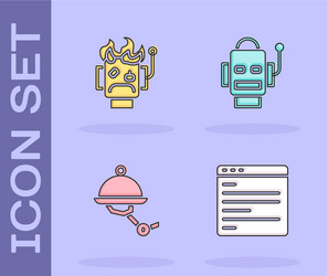 set computer api interface robot burned out vector image