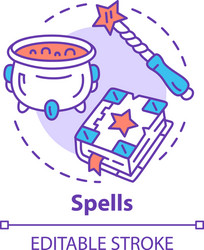 Spells concept icon witchcraft and wizardry idea vector