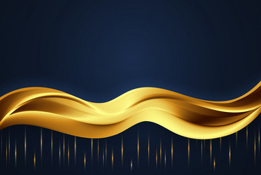 abstract shiny golden wave design element vector