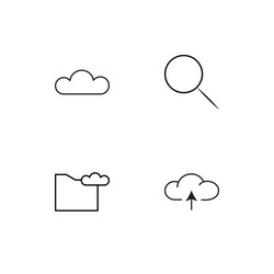 cyber security linear icons set simple outline vector image