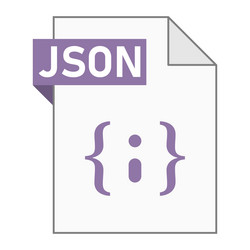 JSON File Icon - Flat Style vector image