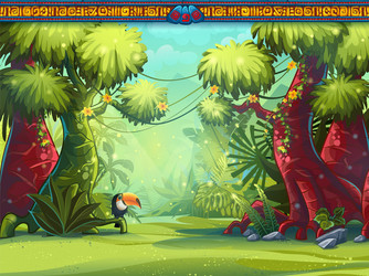 Jungle Toucan with Mayan Script vector image