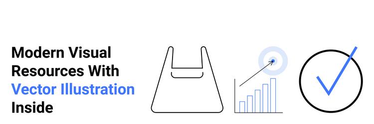 minimalistic visual icons representing analytics vector image
