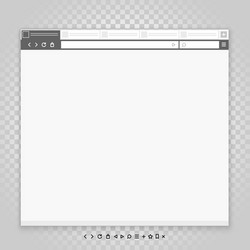 Opened browser window template and different vector