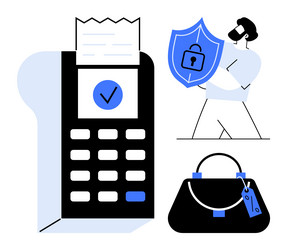 secure payment confirmation with digital shield vector image