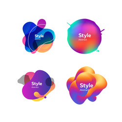 set of beautiful multi-colored abstract dynamical vector image