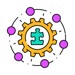 system integration business process icon color vector image