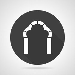 Trefoil arch black round icon vector