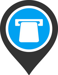 Cash terminal pointer flat rounded icon Royalty Free Vector