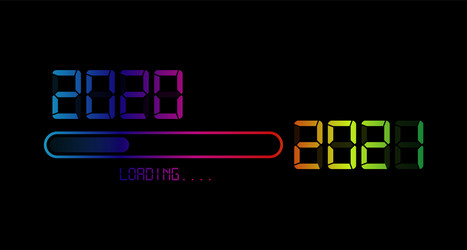 happy new year 2020 with loading to up 2021 vector image