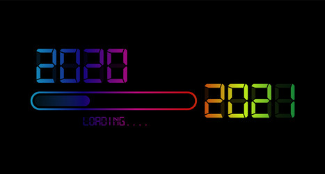 Happy new year 2020 with loading to up 2021 vector