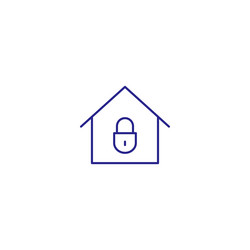 house lock building line icon padlock safe secure vector