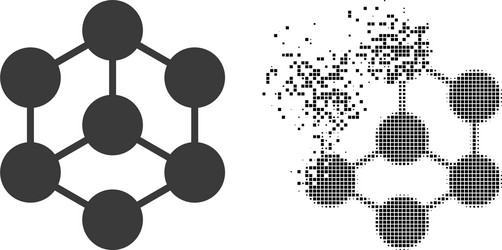 moving dotted and original blockchain nodes icon vector image