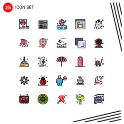 Set 25 modern ui icons symbols signs for alarm vector