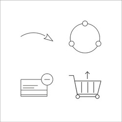 web simple linear icon setsimple outline icons vector image
