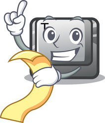 with menu button t in keyboard cartoon vector image