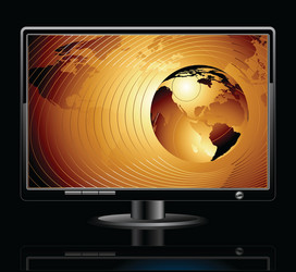 Global LCD Display with World Globe vector image