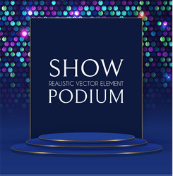 3d realistic round podium with sequence background vector