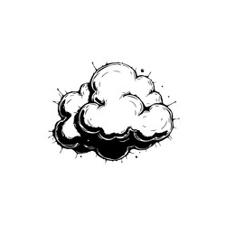 ink-style of a cloud formation with artistic vector image