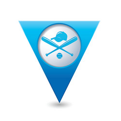 map pointer with baseball icon vector image