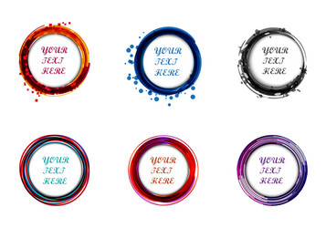 Circle shadows layout of round shapes template Vector Image