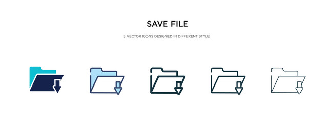 save file icon in different style two colored vector image