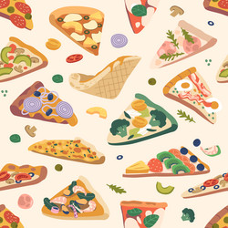 Seamless pattern features an array of colorful vector