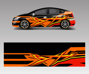Abstract Racing Car Sticker Vector Image
