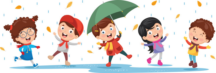 Autumn children Royalty Free Vector Image - VectorStock