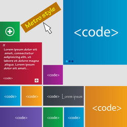 code sign icon programming language symbol set vector image