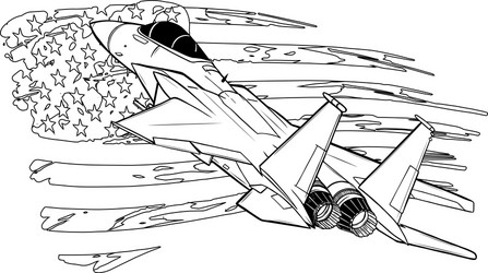 Military Fighter Jets in Black and White Vector Image