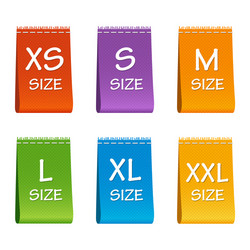 Clothing size labels Royalty Free Vector Image