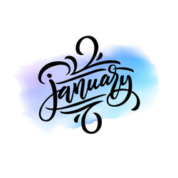 handwritten lettering of winter month january vector